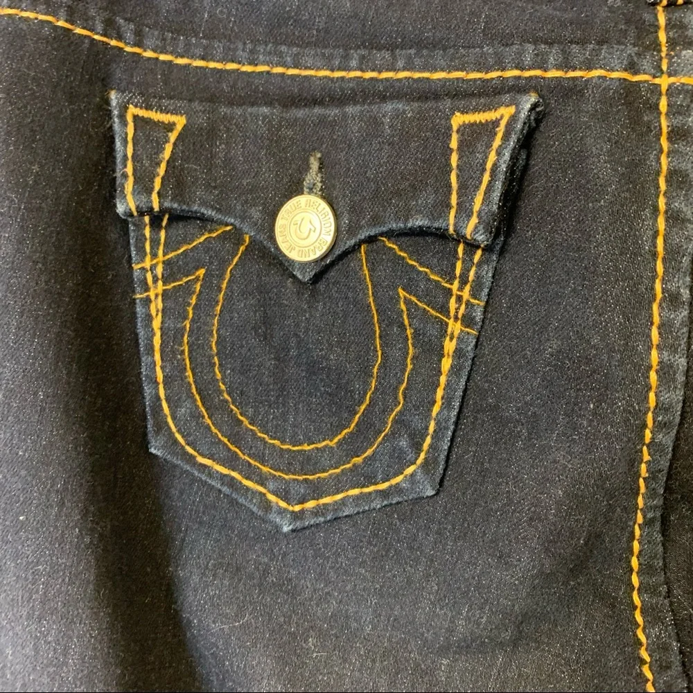 True Religion Dark Indigo Flare Jeans - Picture 8 of 14